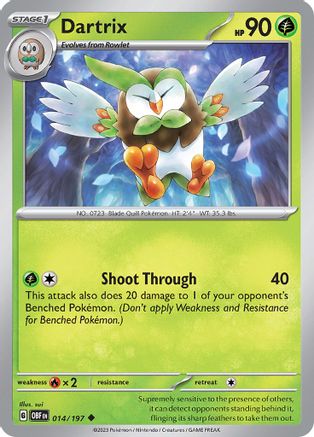 SV03 Obsidian Flames 014/197 Dartrix - Uncommon