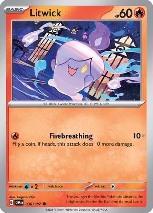 SV03 Obsidian Flames 036/197 Litwick - Reverse Holofoil - Common