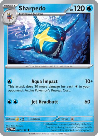 SV03 Obsidian Flames 047/197 Sharpedo - Uncommon