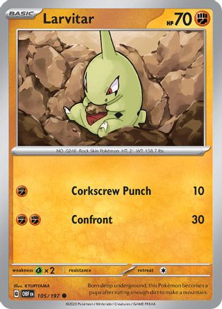 SV03 Obsidian Flames 105/197 Larvitar - Common