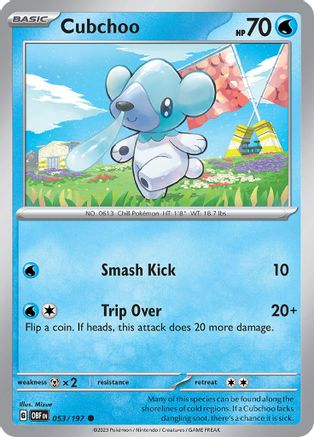 SV03 Obsidian Flames 053/197 Cubchoo - Reverse Holofoil - Common