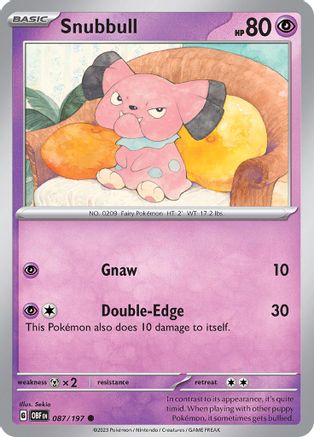 SV03 Obsidian Flames 087/197 Snubbull - Reverse Holofoil - Common