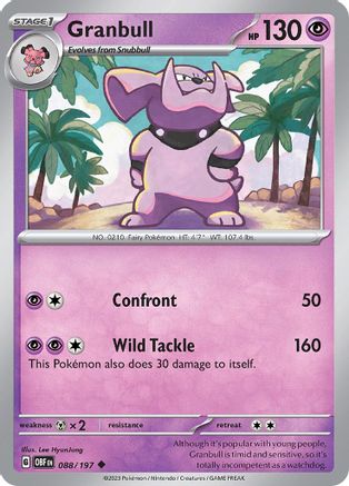 SV03 Obsidian Flames 088/197 Granbull - Reverse Holofoil - Uncommon