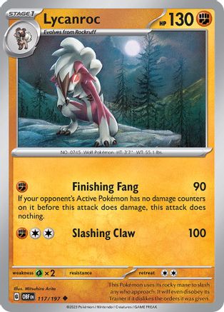 SV03 Obsidian Flames 117/197 Lycanroc - Uncommon