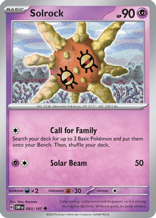 SV03 Obsidian Flames 093/197 Solrock - Uncommon
