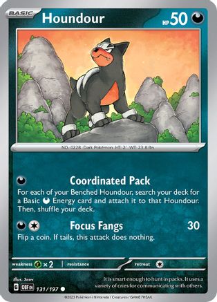 SV03 Obsidian Flames 131/197 Houndour - Reverse Holofoil - Common
