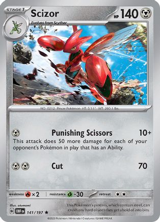 SV03 Obsidian Flames 141/197 Scizor - Holofoil - Rare