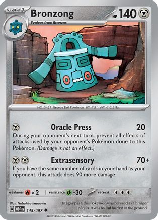 SV03 Obsidian Flames 145/197 Bronzong - Reverse Holofoil - Uncommon