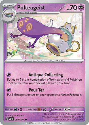 SV03 Obsidian Flames 098/197 Polteageist - Reverse Holofoil - Uncommon