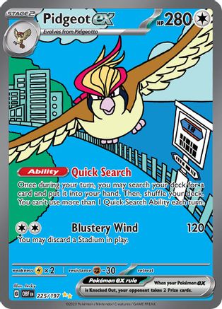 SV03 Obsidian Flames 225/197 Pidgeot ex - Holofoil - Special Illustration Rare