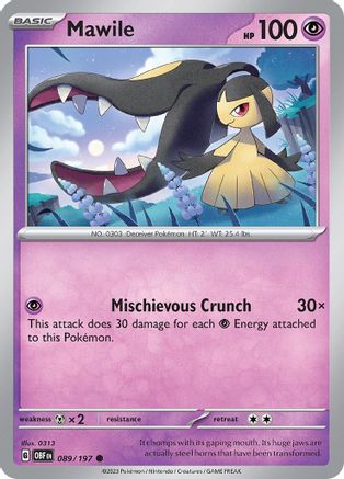 SV03 Obsidian Flames 089/197 Mawile - Reverse Holofoil - Common