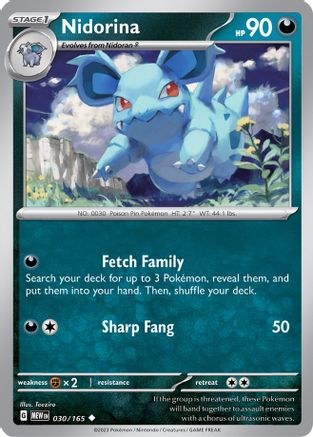 SV Scarlet & Violet 151 030/165 Nidorina - Reverse Holofoil - Uncommon