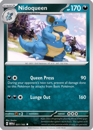SV Scarlet & Violet 151 031/165 Nidoqueen - Reverse Holofoil - Uncommon