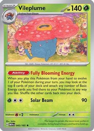 SV Scarlet & Violet 151 045/165 Vileplume - Reverse Holofoil - Rare