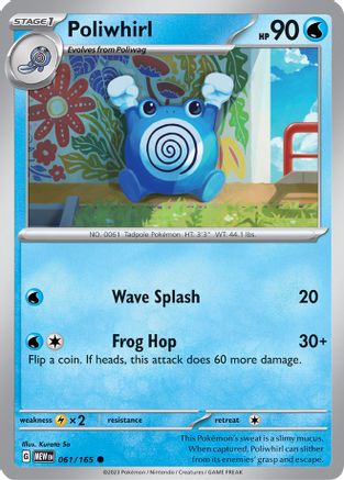 SV Scarlet & Violet 151 061/165 Poliwhirl - Reverse Holofoil - Common