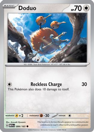 SV Scarlet & Violet 151 084/165 Doduo - Reverse Holofoil - Common