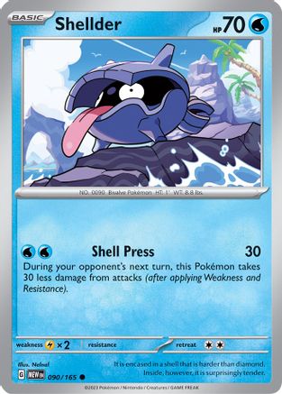 SV Scarlet & Violet 151 090/165 Shellder - Reverse Holofoil - Common