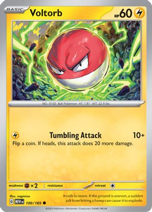 SV Scarlet & Violet 151 100/165 Voltorb - Reverse Holofoil - Common