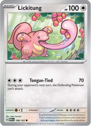 SV Scarlet & Violet 151 108/165 Lickitung - Reverse Holofoil - Common
