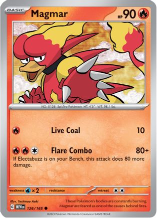 SV Scarlet & Violet 151 126/165 Magmar - Reverse Holofoil - Common