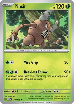 SV Scarlet & Violet 151 127/165 Pinsir - Reverse Holofoil - Uncommon