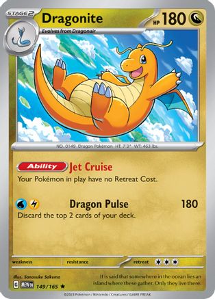 SV Scarlet & Violet 151 149/165 Dragonite - Reverse Holofoil - Rare