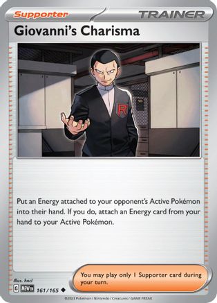 SV Scarlet & Violet 151 161/165 Giovanni's Charisma - Reverse Holofoil - Uncommon