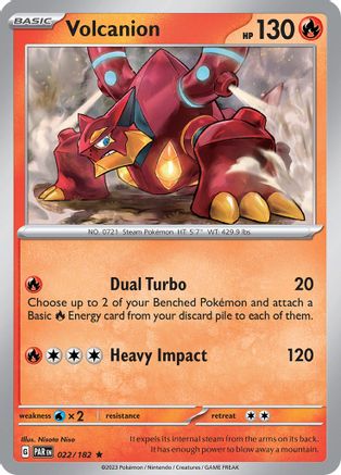 SV04 Paradox Rift 022/182 Volcanion - Reverse Holofoil - Rare