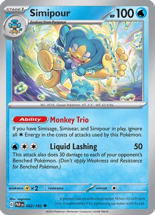SV04 Paradox Rift 042/182 Simipour - Reverse Holofoil - Uncommon