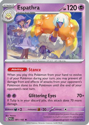 SV04 Paradox Rift 081/182 Espathra - Reverse Holofoil - Rare