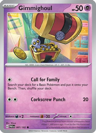 SV04 Paradox Rift 087/182 Gimmighoul - Reverse Holofoil - Common