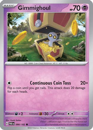 SV04 Paradox Rift 088/182 Gimmighoul - Reverse Holofoil - Common