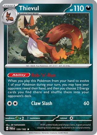 SV04 Paradox Rift 120/182 Thievul - Reverse Holofoil - Rare