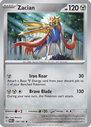 SV04 Paradox Rift 136/182 Zacian - Reverse Holofoil - Rare