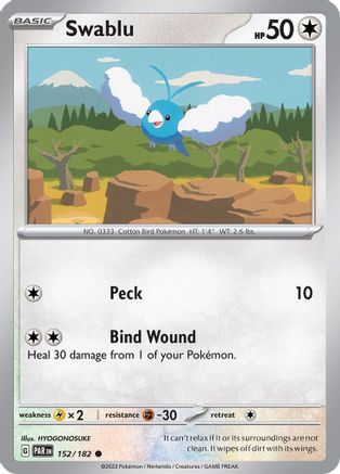 SV04 Paradox Rift 152/182 Swablu - Reverse Holofoil - Common