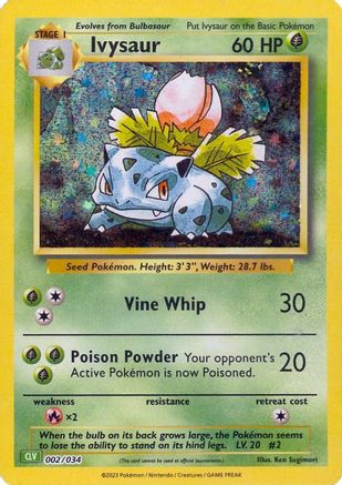 Trading Card Game Classic 002/034 Ivysaur - Holofoil - Classic Collection