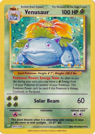 Trading Card Game Classic 003/034 Venusaur - Holofoil - Classic Collection