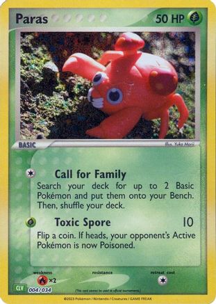 Trading Card Game Classic 004/034 Paras - Holofoil - Classic Collection
