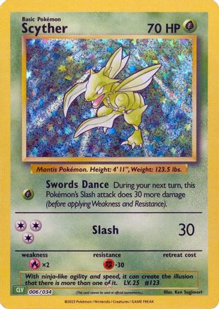 Trading Card Game Classic 006/034 Scyther - Holofoil - Classic Collection