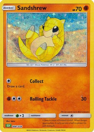 Trading Card Game Classic 008/034 Sandshrew - Holofoil - Classic Collection