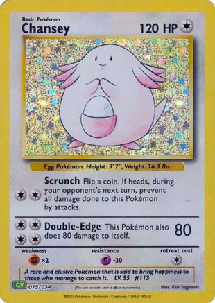 Trading Card Game Classic 015/034 Chansey - Holofoil - Classic Collection