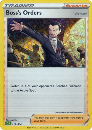 Trading Card Game Classic 019/034 Boss's Orders (CLV) - Holofoil - Classic Collection