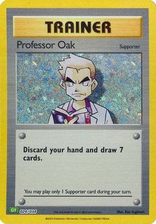 Trading Card Game Classic 024/034 Professor Oak (CLV) - Holofoil - Classic Collection