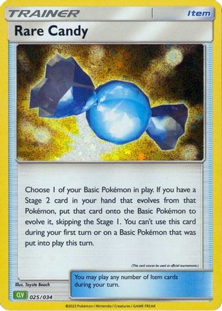 Trading Card Game Classic 025/034 Rare Candy (CLV) - Holofoil - Classic Collection