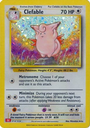 Trading Card Game Classic 014/034 Clefable - Holofoil - Classic Collection
