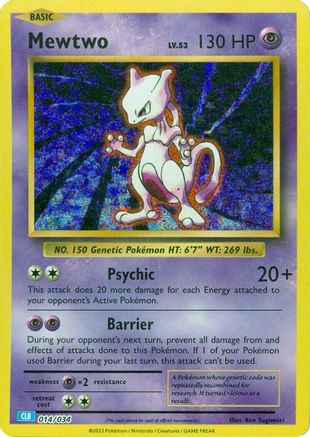 Trading Card Game Classic 014/034 Mewtwo - Holofoil - Classic Collection