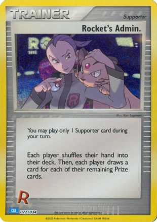 Trading Card Game Classic 027/034 Rocket's Admin. (CLB) - Holofoil - Classic Collection