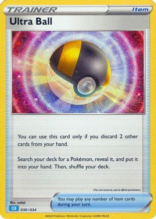 Trading Card Game Classic 030/034 Ultra Ball (CLB) - Holofoil - Classic Collection