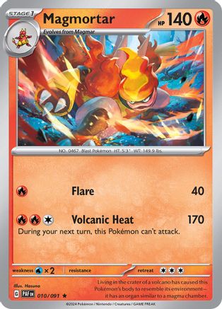 SV Paldean Fates 010/091 Magmortar - Holofoil - Rare
