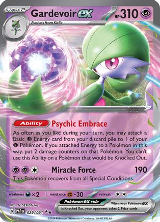 SV Paldean Fates 029/091 Gardevoir ex - Holofoil - Double Rare